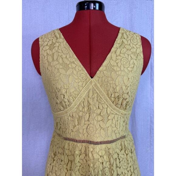 Altar'd State Womens Yellow Lace Dress womens Size Small Fit And Flare Mini E112 - Picture 2 of 12